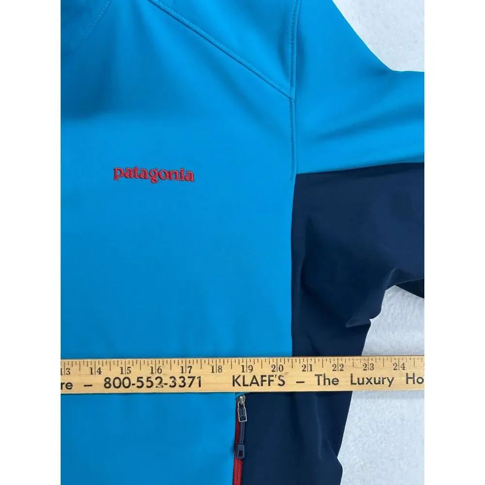 PATAGONIA Jacket Mens L Adze Hybrid Polartec Softshell Windbreaker Full Zip Blue